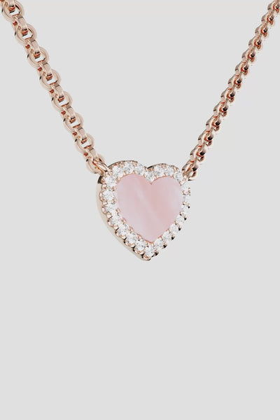 apm monaco ローズゴールド ハート型 ネックレス Éternelle Necklace, Mother of Pearl | APM Monaco