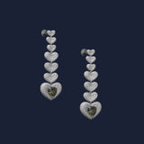 Single Khaki Heart Earring