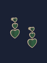 Malachite Heart Earrings