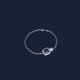 Blue Pavé Square Chain Bracelet