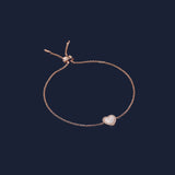 Pink Nacre Heart Adjustable bracelet