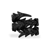 Gewundener Ring mit Drachenschwanzmotiv – Silber in Schwarz 