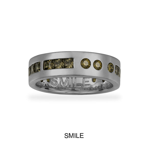 Ring Smile in Kaki mit Morsecode