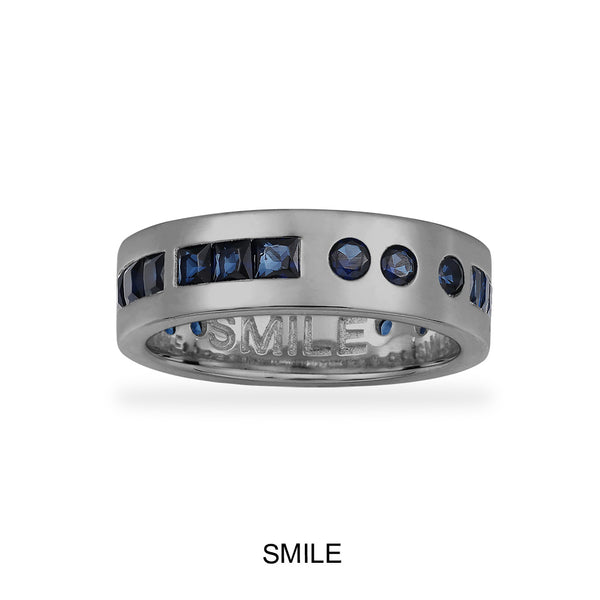 Ring Smile in Blau mit Morsecode