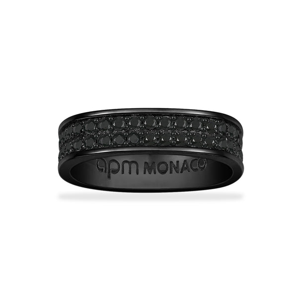 Markanter Ring mit schwarzem Pavé
