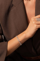 APM Monaco - Festival Dainty Adjustable Bracelet - White Silver