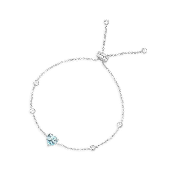 Diamond Cut Heart Bracelet 19cm | Amanda Karen Jewellery