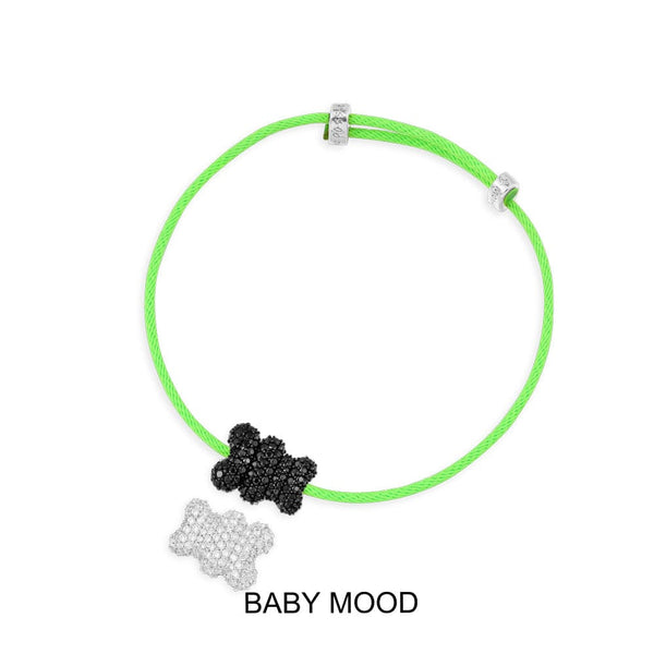 Baby Mood Yummy Bear Armband aus Nylon – Silber