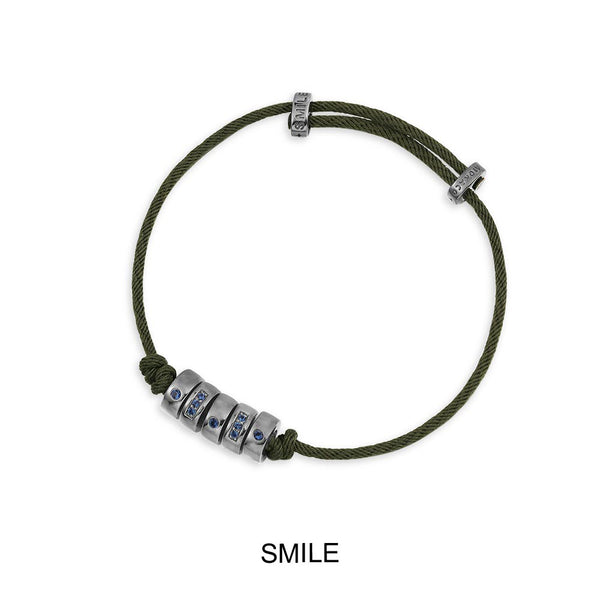Bracciale regolabile in nylon Morse Code Smile