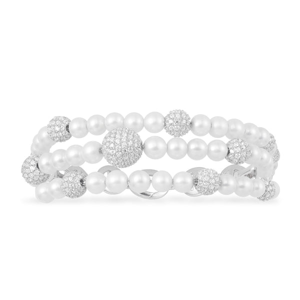 Statement Disco Bangle with Pearls