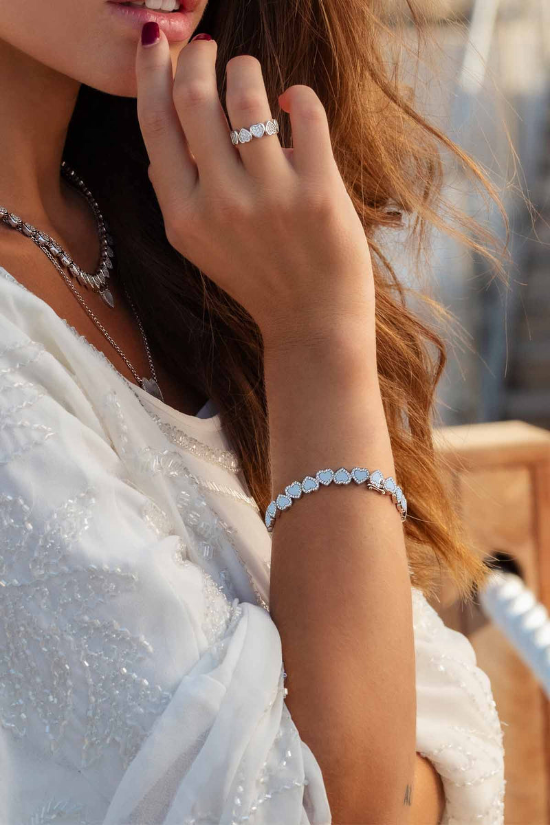 White or Grey Mother of pearl Bracelet - CHORANGE French Designer Fashion  Jewelry