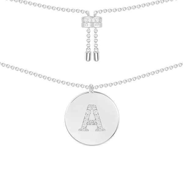 Collar ajustable Alphabet-A - plata