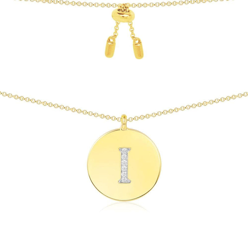 Collana regolabile con lettera dell'alfabeto A - argento giallo