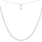 Up and Down verstellbare Halskette mit Perlen – Silber
