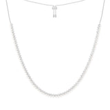 Collier Ajustable Up and Down avec Perles - argent