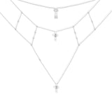 Collar ajustable doble cruz - plata