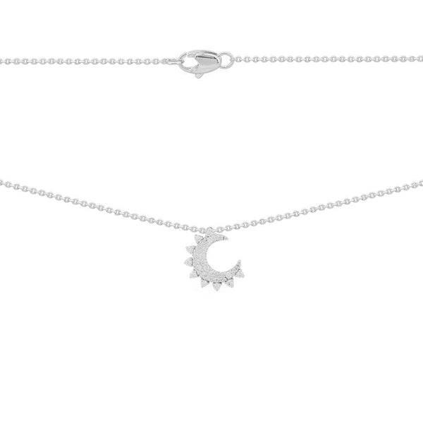Halskette mit Mondmotiv – Silber