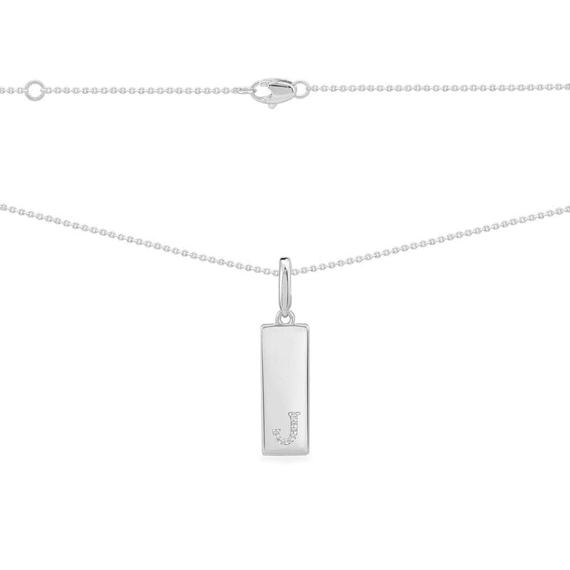 Halskette mit dem Buchstaben „A“ auf einer Plakette – Silber