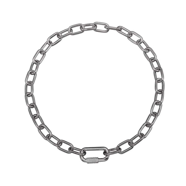锁链项链 - 深灰色银
