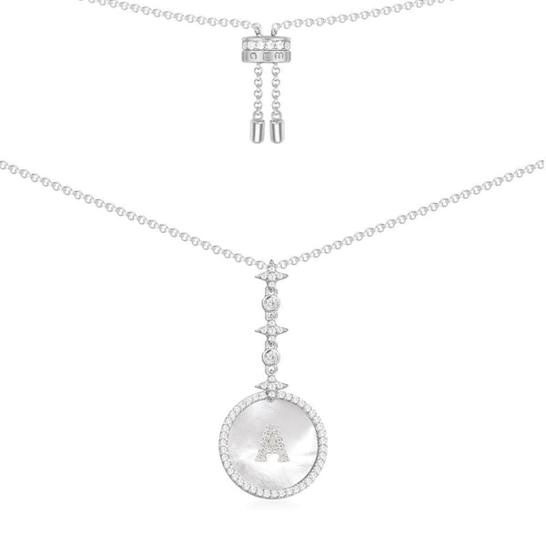 Verstellbare Eternelle Halskette mit dem Buchstaben „A“ – Silber