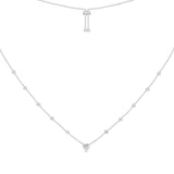 Verstellbare Halskette mit Herzmotiv – Silber