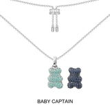 Baby Captain Yummy Bear （可掛扣）可調節項鍊 - 銀白色
