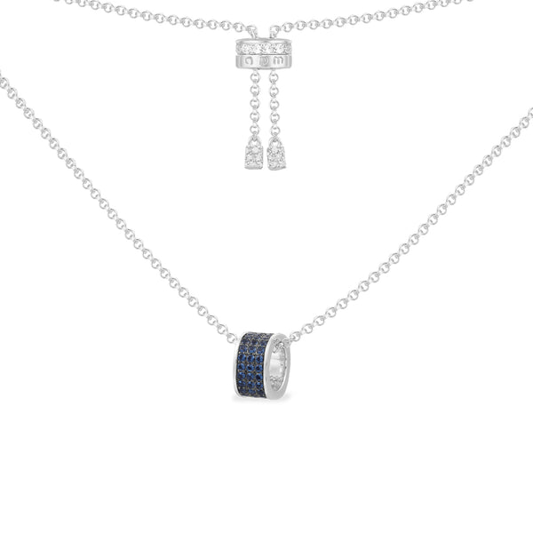 Verstellbare Halskette mit blauem Ringanhänger