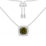 Adjustable Necklace with Khaki Square Stone