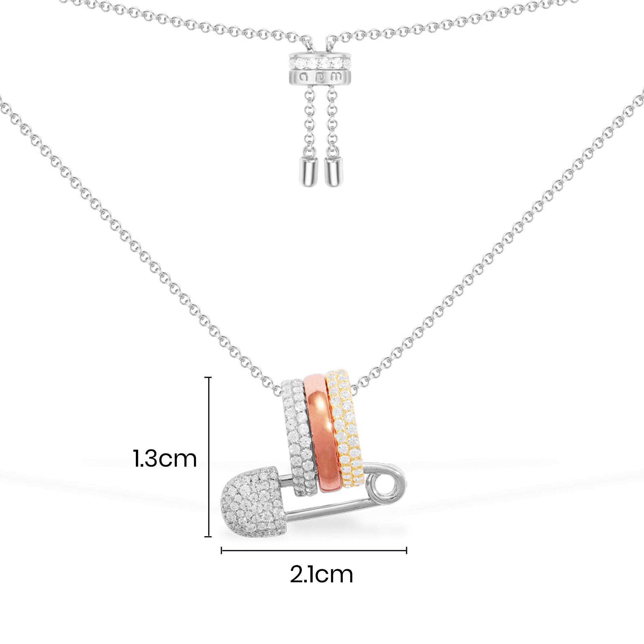 Multicolor Safety Pin Adjustable Necklace | APM Monaco