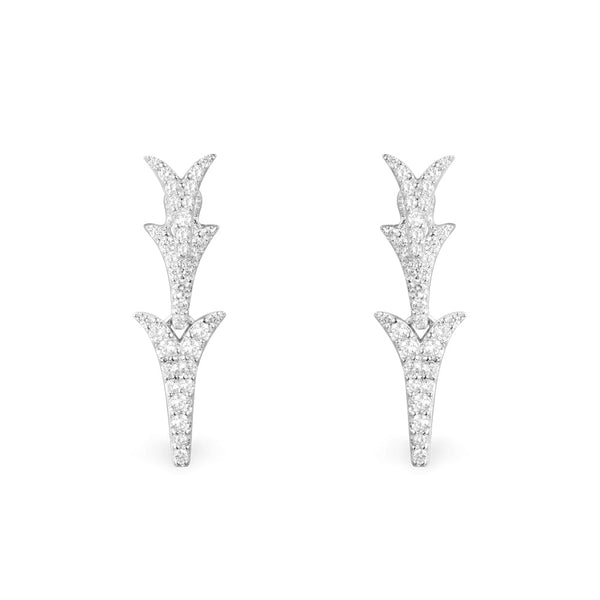 Lange Ohrringe Mit Drachenschwanzmotiv – Silber