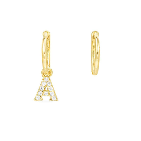 Asymmetrische Ohrringe mit dem Buchstaben „A“ – Silber vergoldet