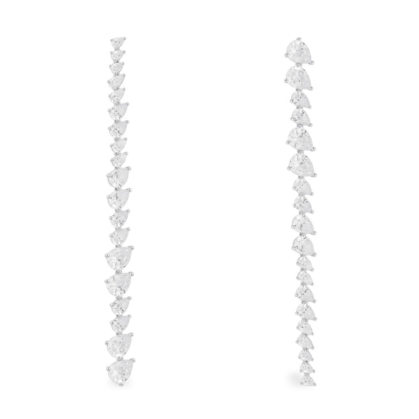Lange herabfallende Ohrringe – Silber