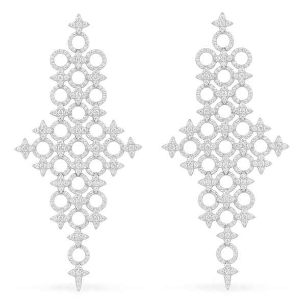 Météorites & Circles Ohrringe – Silber in Weiß