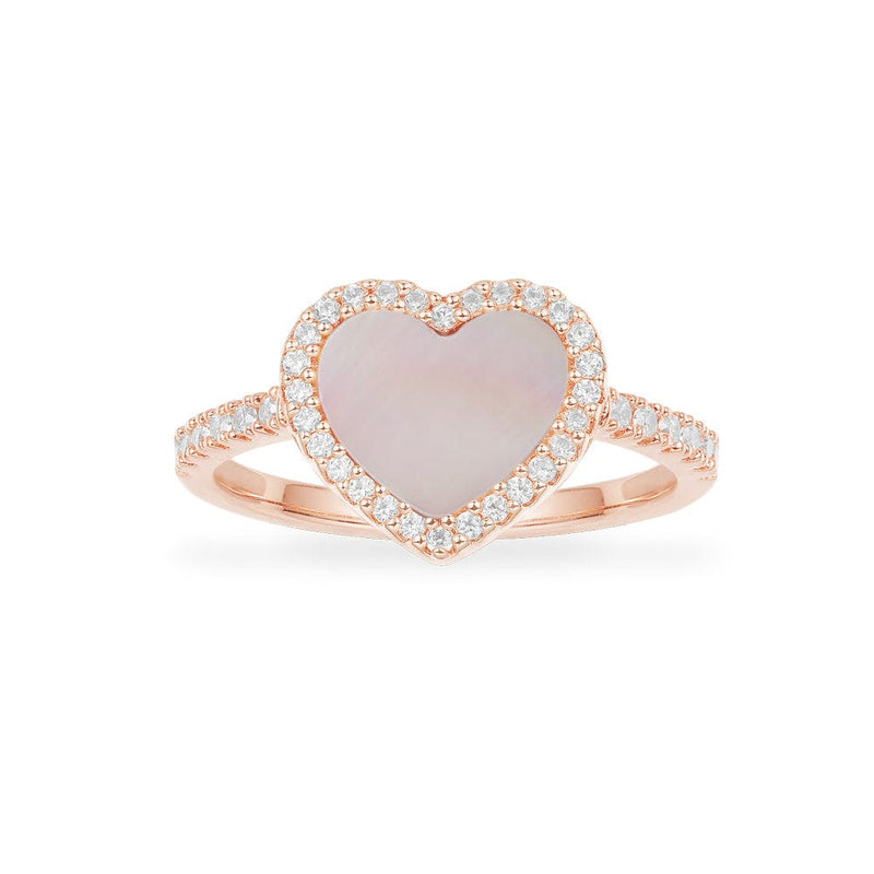 Pink Nacre Heart Ring