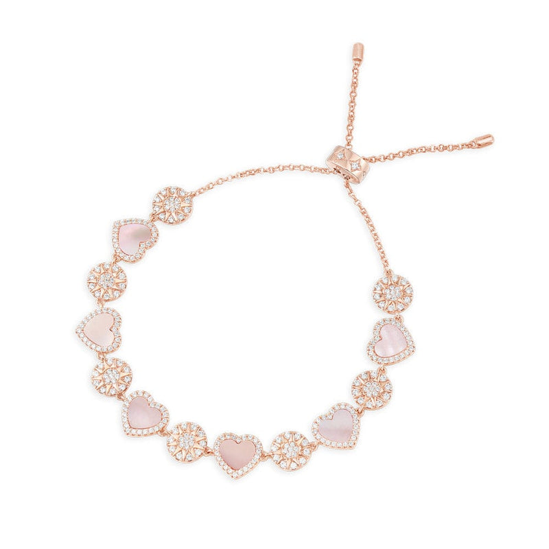 Pink Nacre Heart & Dot Adjustable bracelet | APM Monaco