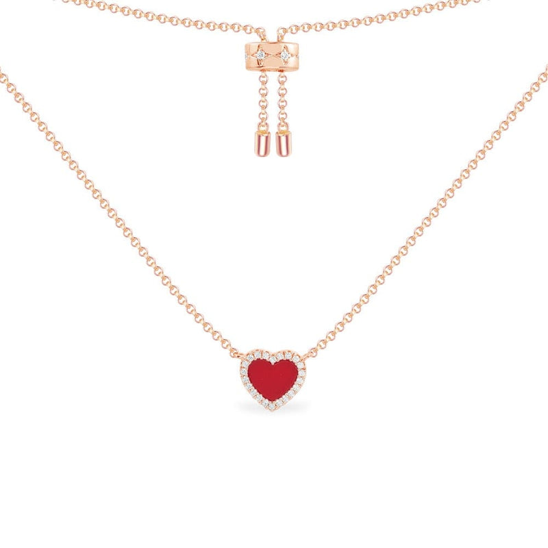 Red Heart Adjustable Necklace