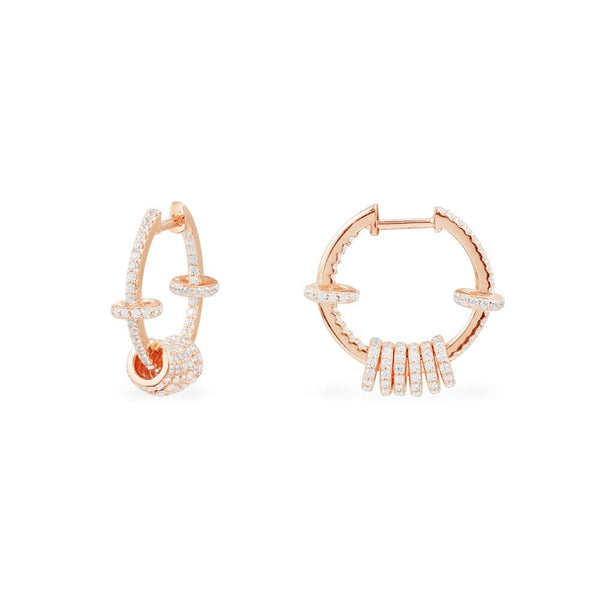 Hoop earrings with sliding rings
