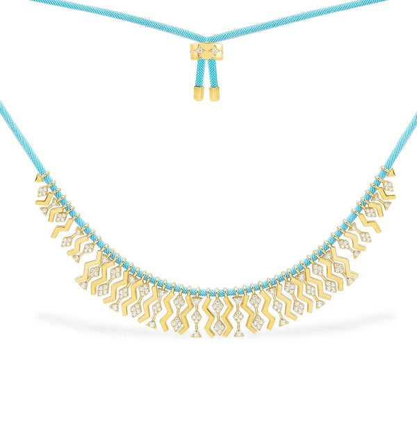 Verstellbare Halskette aus Nylon im Batik-Design