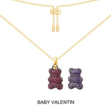 Collier Ajustable Yummy Bear (Clip) Baby Valentin - argent