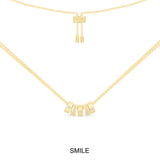 Verstellbare Halskette SMILE mit Morsecode-Motiv