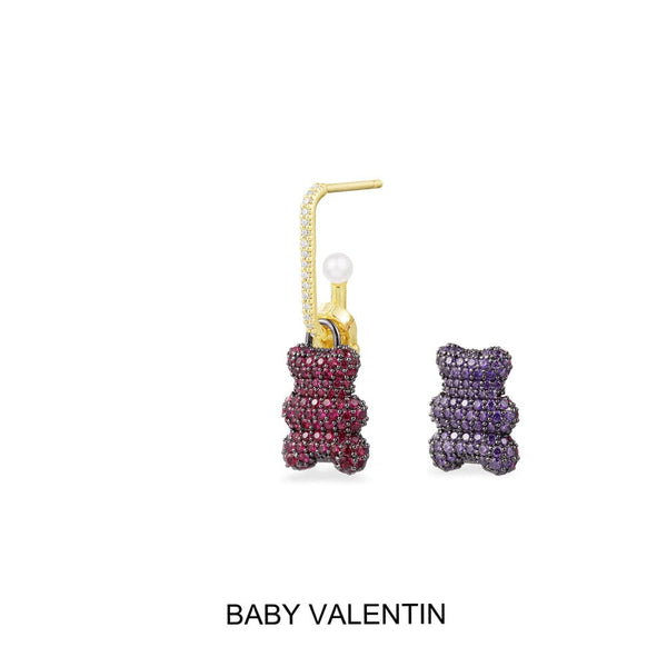 Einzelner Baby Valentin (Clip) Yummy Bear Ohrring
