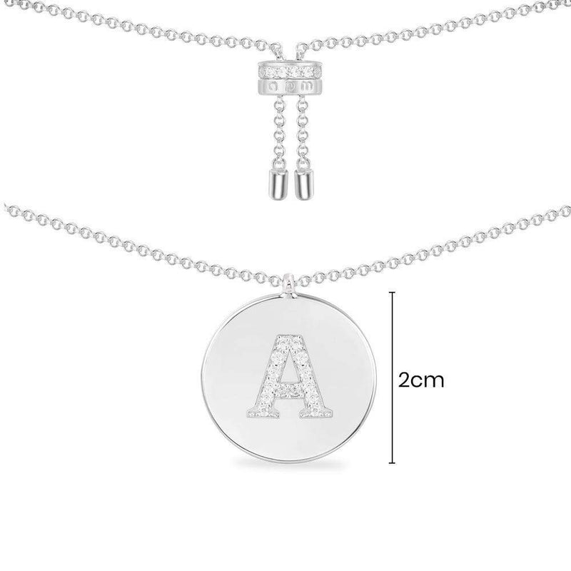 Collar ajustable Alphabet-A - plata
