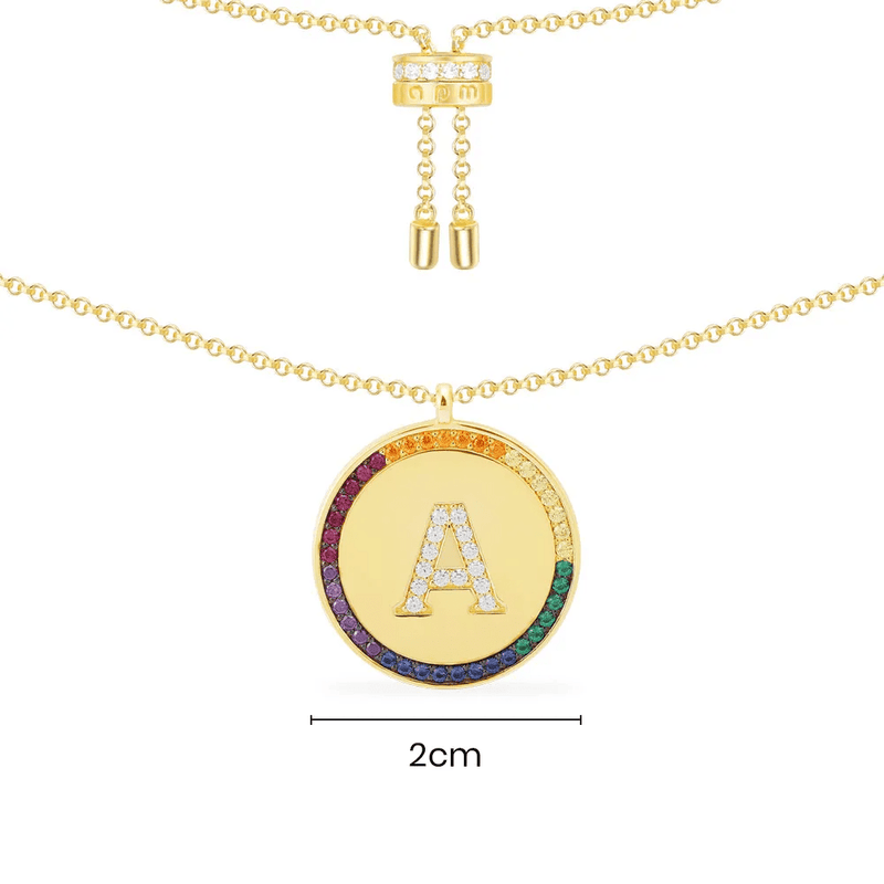 Rainbow Alphabet Adjustable Necklace
