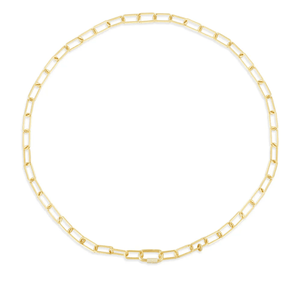 Collar de cadena larga con anillo deslizante - plata dorada