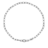 Collar de cadena larga con anillo deslizante - plata gris oscuro
