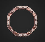 Pavé-Ring mit rosa Perlmuttherzen